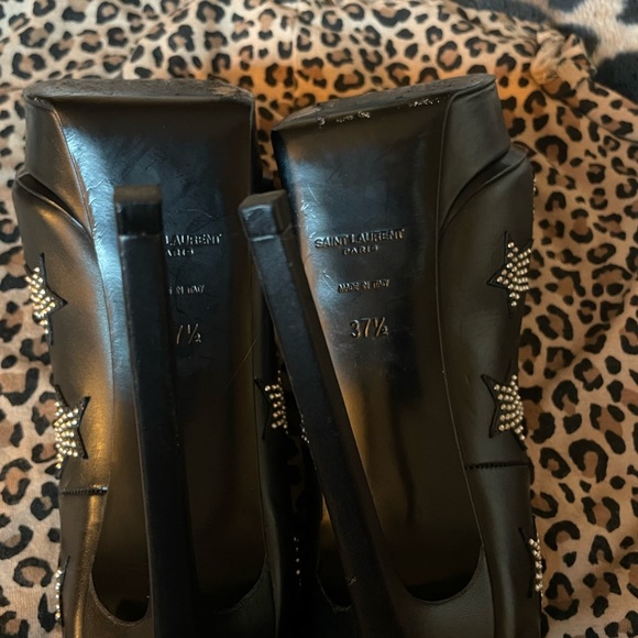 Yves Saint Laurent Black Star Studded Pumps - Picture 4 of 8